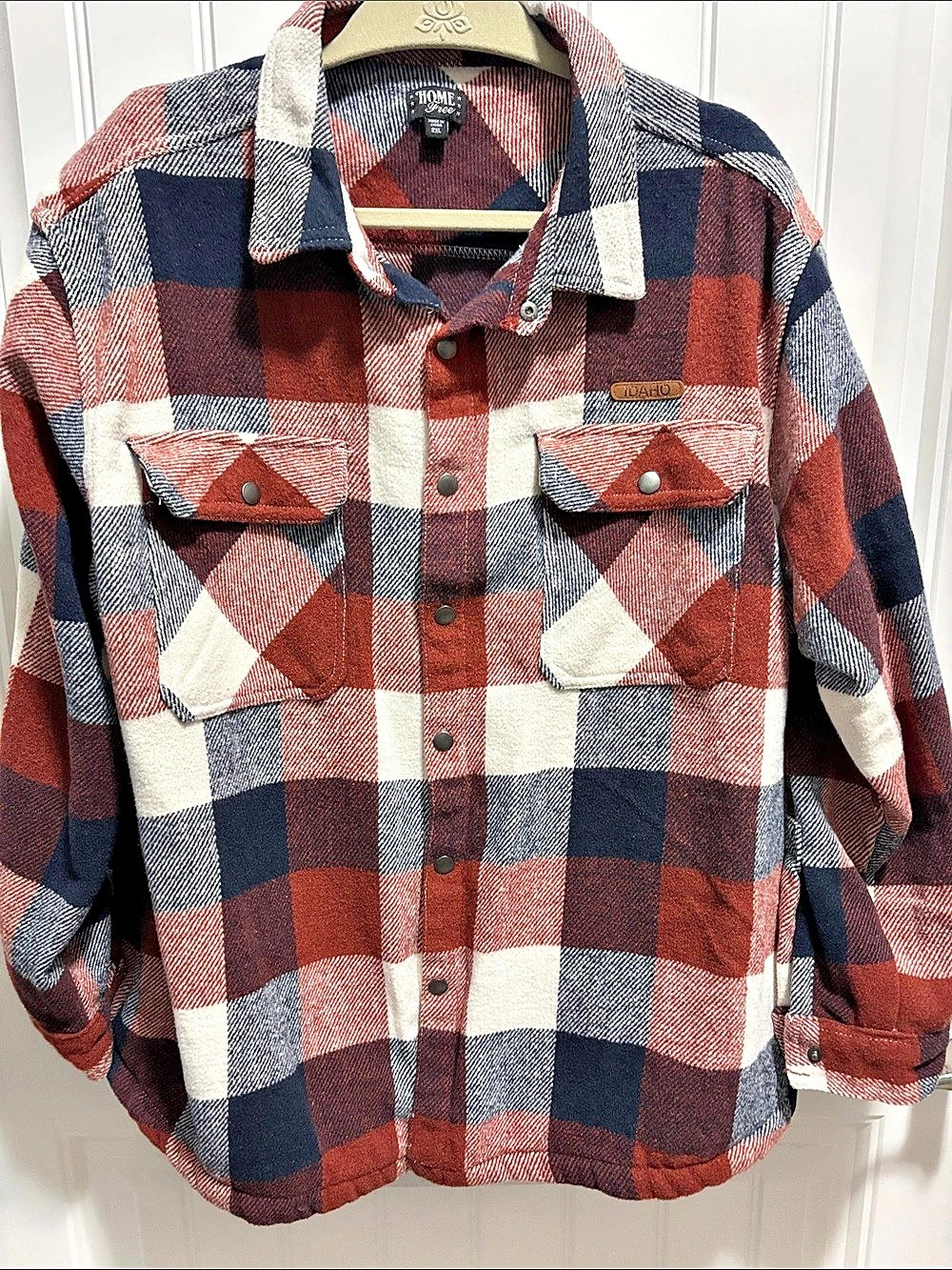Home Free Men’s 2XL Idaho Plaid Wool Blend Snap Shacket